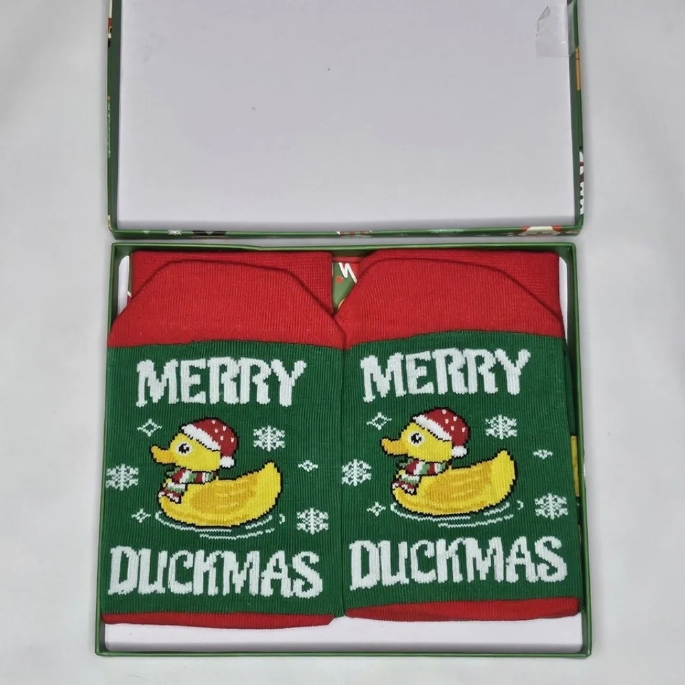 New Little Kids Happypop Merry Duckmas Christmas Rubber Duck Socks Gift S 2-3 yr